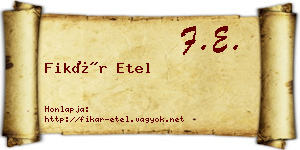 Fikár Etel névjegykártya
